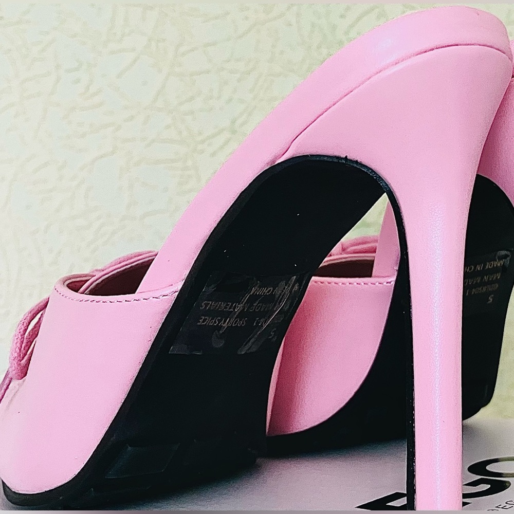 Ego ‘Sporty Spice’ Faux Leather Lace-up Stiletto Heels | Open-Heel | UK Size 4 - Picture 9 of 16